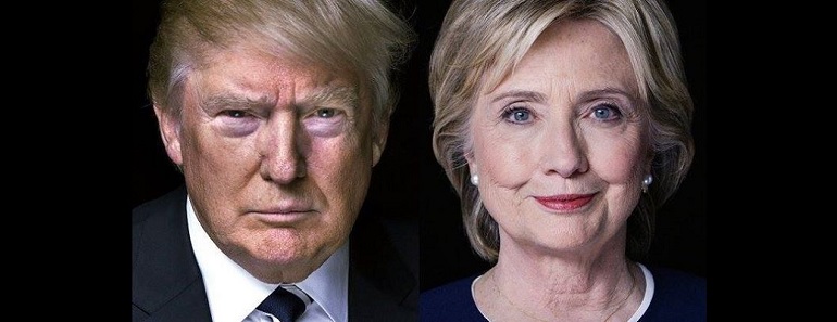 Hillary Clinton vs Donald Trump in the US Presidential Election 2016 >